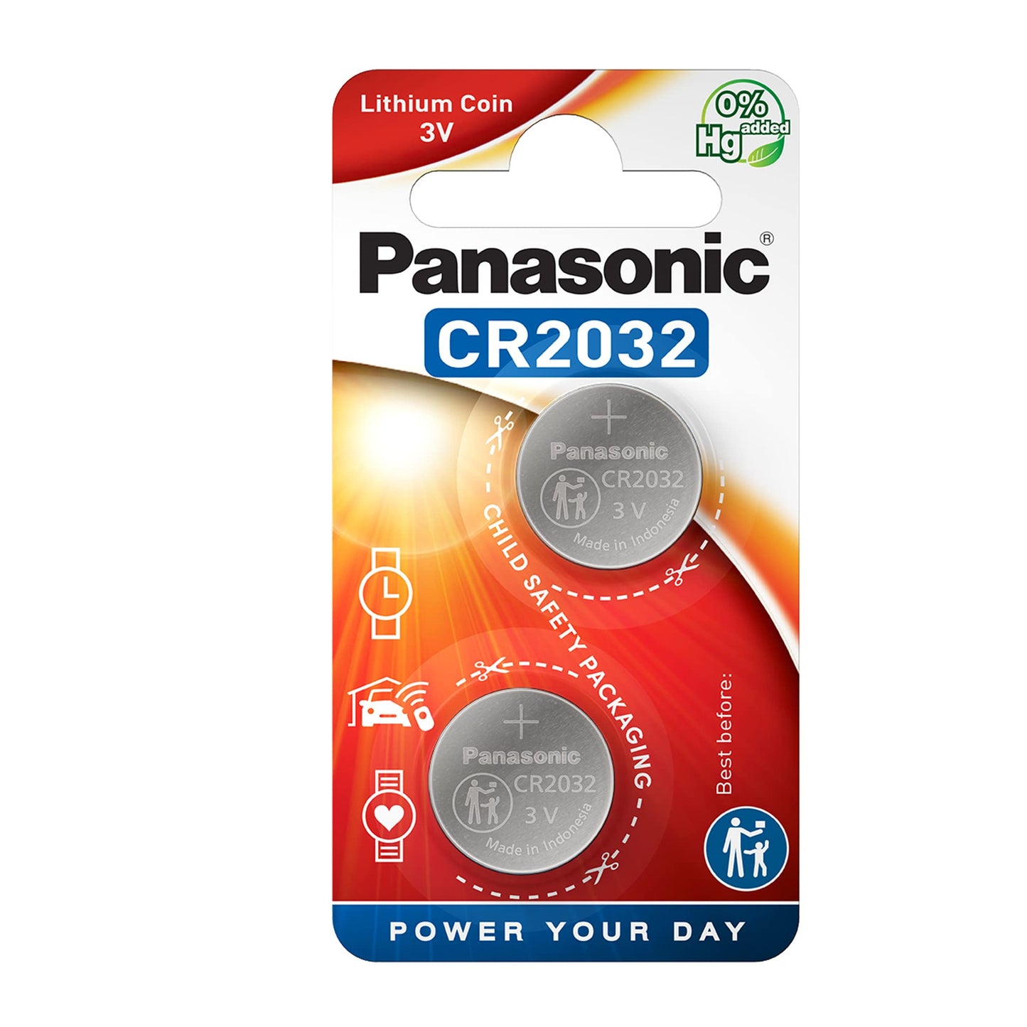 Panasonic CR2032 Lithium Button Cell 3 V 12 Packs (24 Pieces)