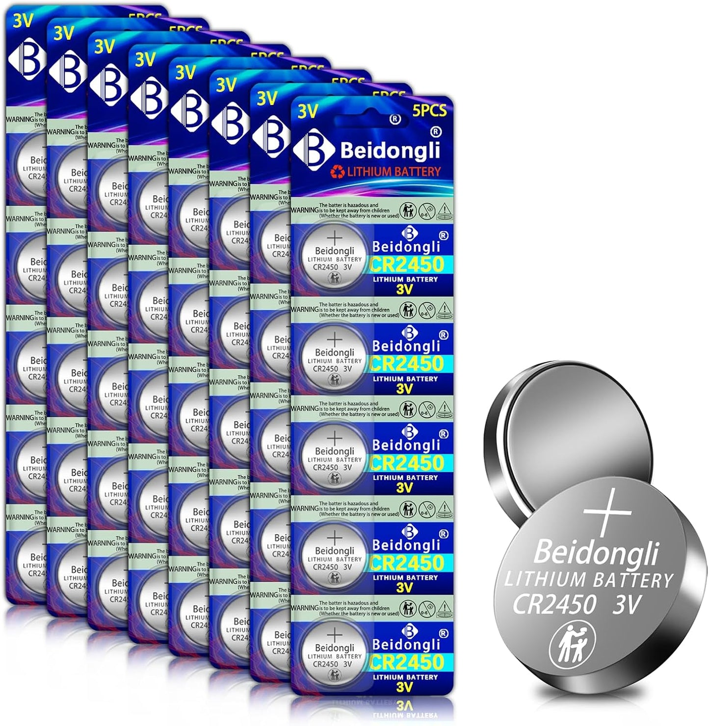 CR2450 3 V Lithium knoopcellen CR 2450 batterijen 40 stuks (CR2450 - 8 - 40) - NLMAX