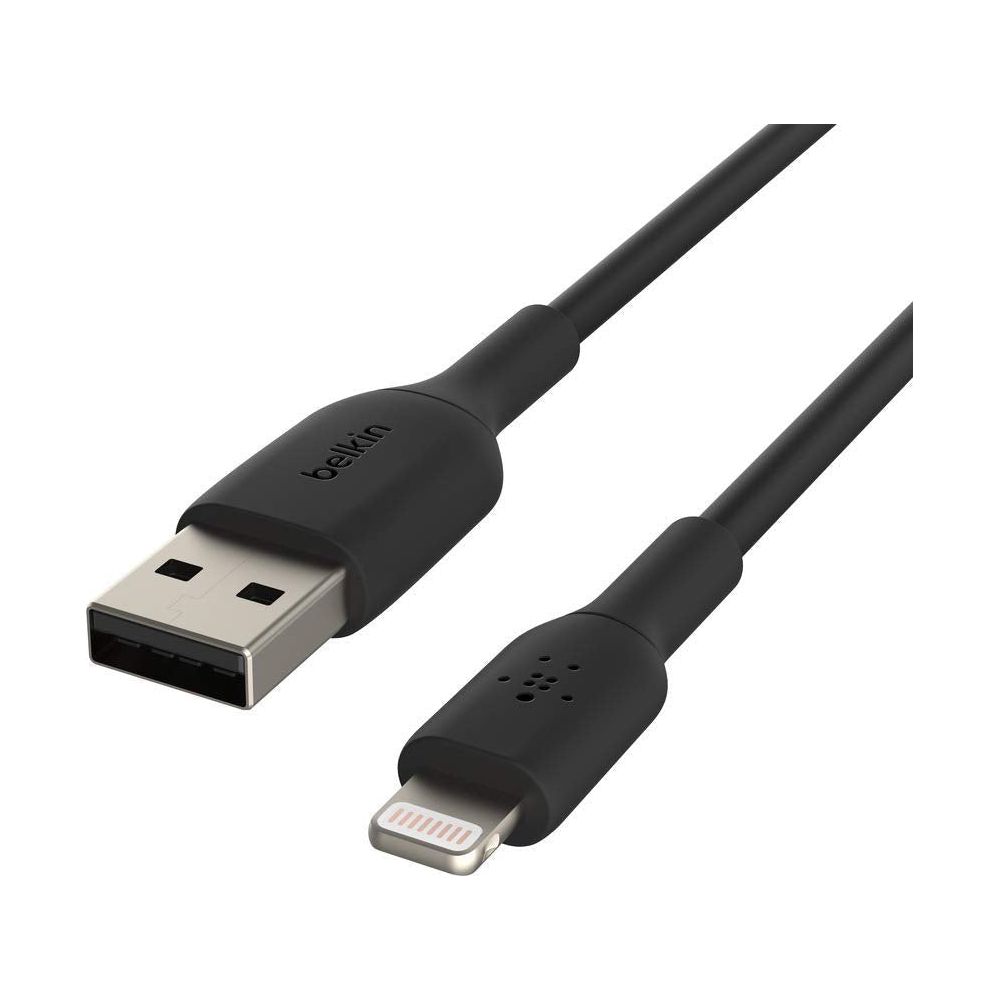 Belkin Lightning-kabel - Boost Charge Lightning/USB-kabel voor iPhone, iPad, AirPods - MFi-gecertificeerde iPhone-laadkabel, zwart 1 meter - 2 stuks - NLMAX