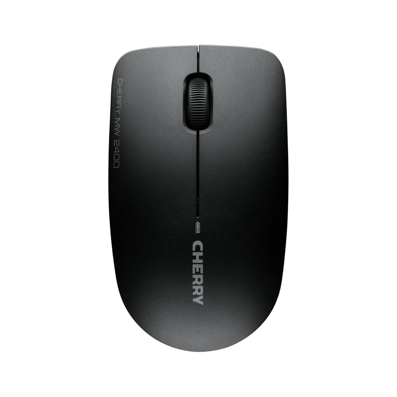 CHERRY MW 2400, draadloze muis, geschikt voor rechts- en linkshandigen, 3-knops muis, optische sensortechnologie, GS-goedkeuring, zwart - NLMAX