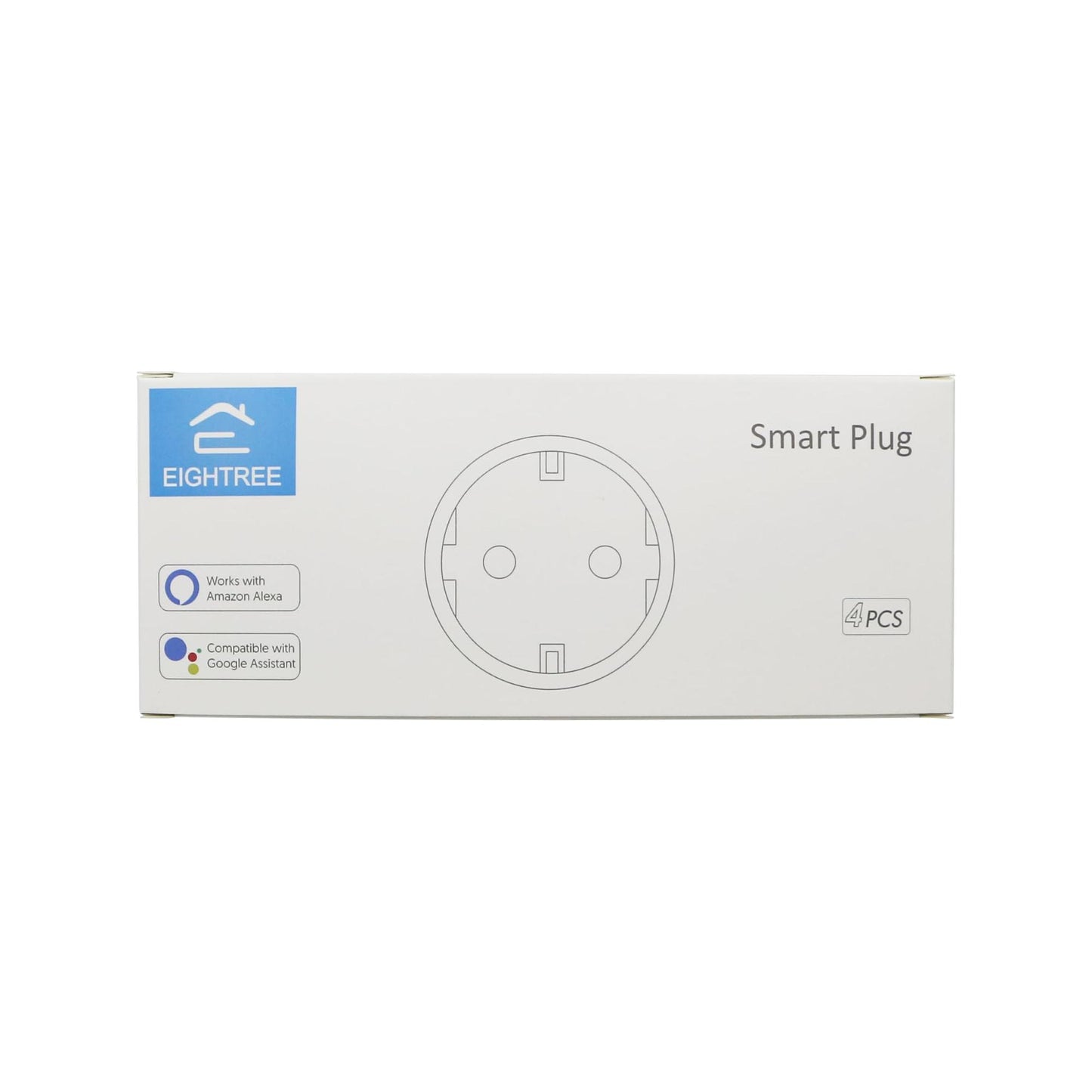 EIGHTREE Smart Plug Slimme Stekker Set van 4, Met Stroomverbruiksmeting, Alexa & Google Home Compatibiliteit, Spraakbesturing en Timer, Slim Huis met 2,4 GHz WiFi - NLMAX