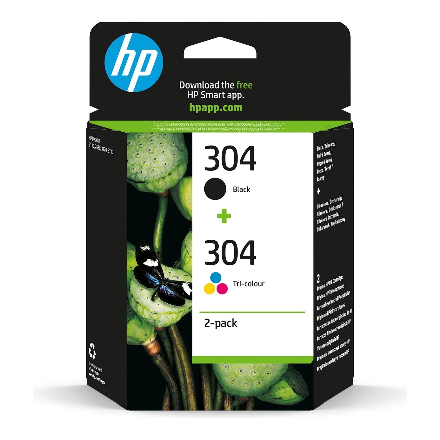 HP 304 (3JB05AE) Originele multipack printercartridges 1x zwart, 1x kleur voor HP DeskJet 26xx, 37xx, ENVY 50xx, 2 stuks (verpakking van 1), 120 pagina's (zwart) - NLMAX