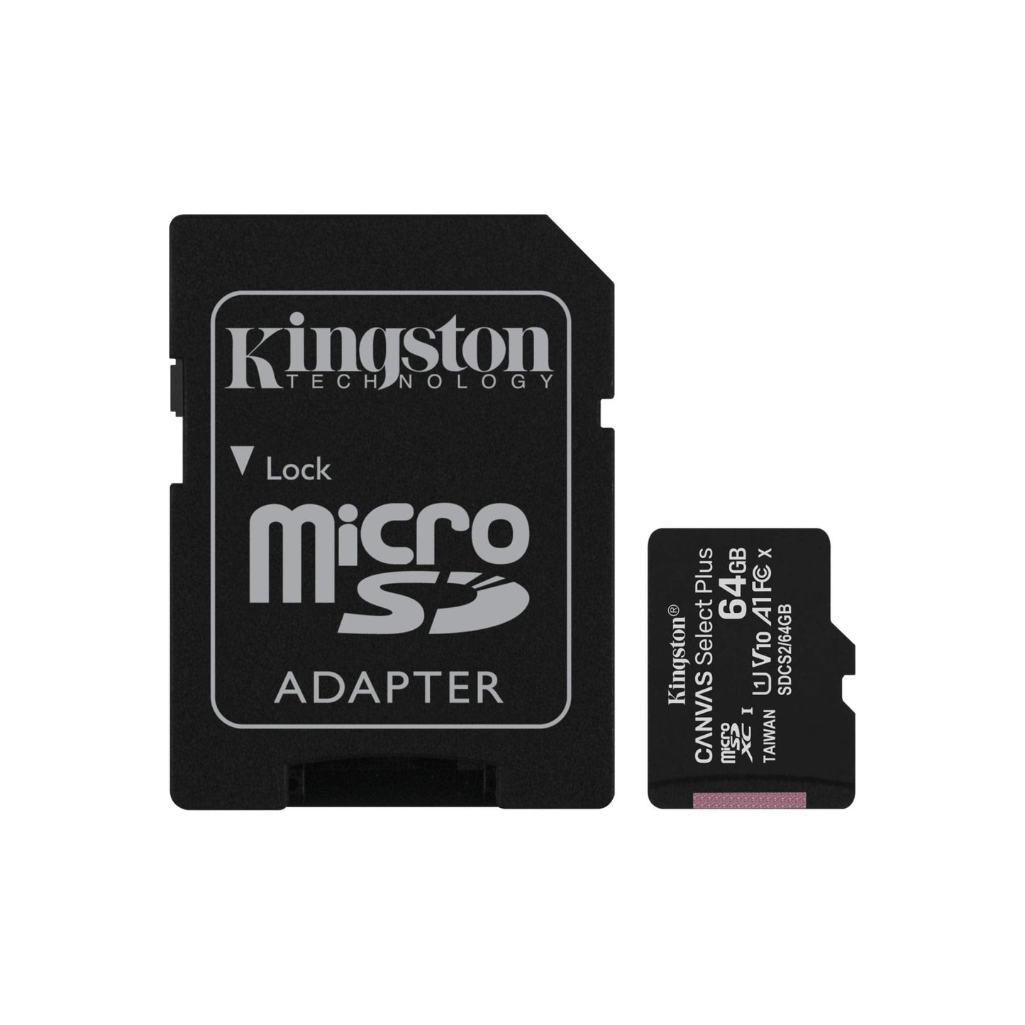 KINGSTON 64GB MICROSDXC CANVAS SELECT 3 STUKS 100R A1 C10 CARD+SD ADAPTER - NLMAX