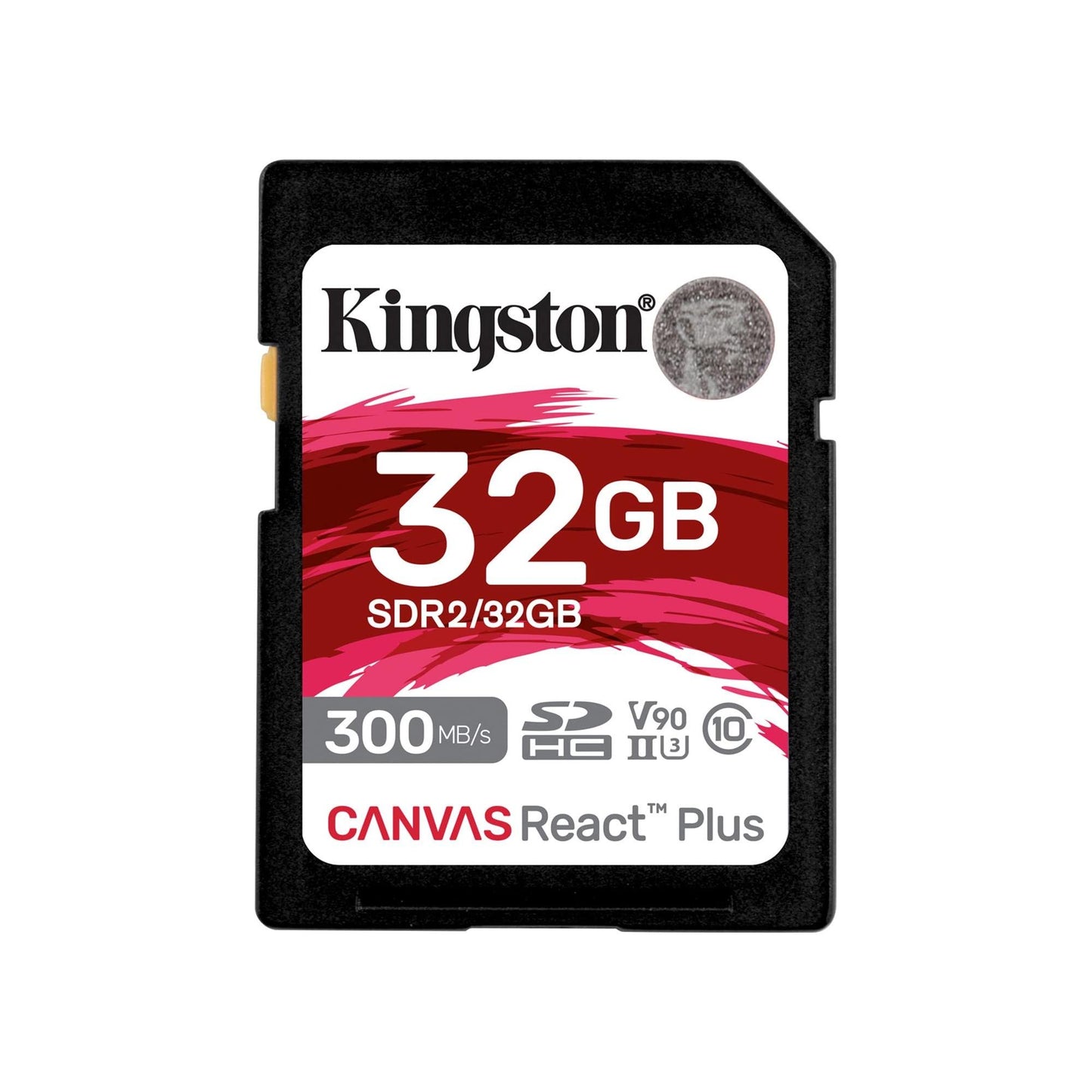 Kingston Canvas React Plus 32GB SDHC-geheugenkaart UHS-II 300R/260W U3 V90 voor Full HD/4K/8K - SDR2/32GB - NLMAX