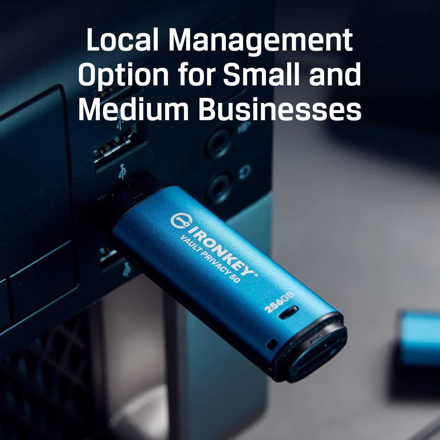 Kingston IronKey Vault Privacy 50 Drive Flash Drive USB FIPS 197 gecertificeerde & XTS-AES 256-bits gecodeerde USB-drive voor - IKVP50/64GB - NLMAX