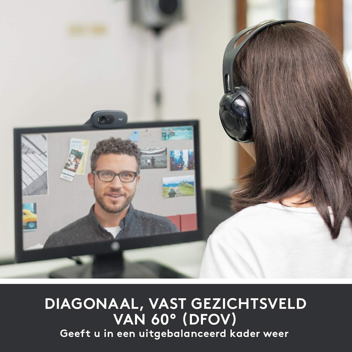 Logitech C505 HD Webcam - 720p HD Externe USB-Camera voor Desktop of Laptop met Microfoon met Groot Bereik, Compatibel met PC of Mac - Zwart - NLMAX