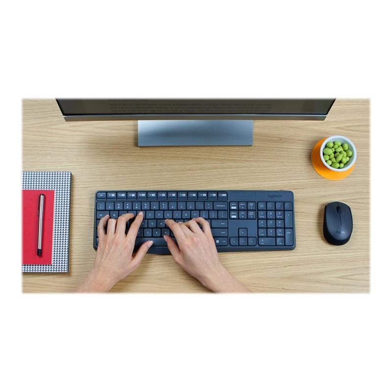 Logitech MK235 toetsenbord set Inclusief muis - Spilbestendig - USB QWERTY US International Grijs - NLMAX