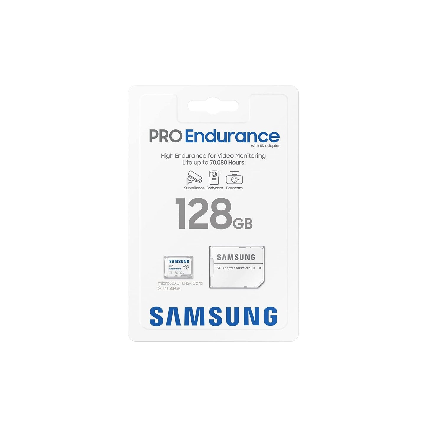 Samsung PRO Endurance microSD-geheugenkaart, 128GB microSDXC UHS-I U3 100MB/s Video Monitoring Memory Card met Adapter, MB-MJ128KA - NLMAX