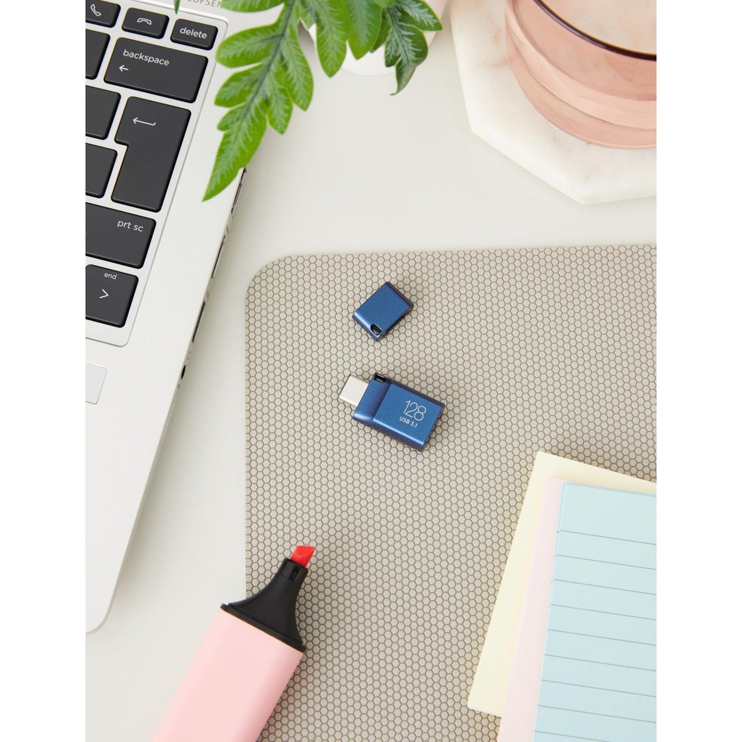 Samsung USB-stick, USB-C, 128GB, 400MB/s lezen, 60MB/s schrijven, MUF-128DA/APC USB 3.1 Flash Drive voor notebooks, tablets en smartphones, blauw - NLMAX