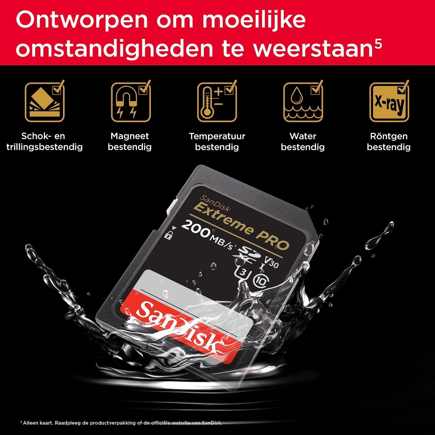SanDisk Extreme PRO SDXC UHS‐I‐Kaart 128 GB (4K UHD, Leessnelheden Tot 200 MB/s, Class 10, UHS-I, U3, V30, 2 Jaar RescruePRO Deluxe Software, Levenslange Beperkte Garantie) Zwart - NLMAX