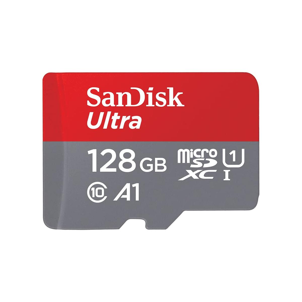 SanDisk Ultra Android MicroSDXC UHS-I Card 128GB + SD Adapter (For Smartphones And Tablets, A1, Class 10, U1, Full HD Videos, Up to 140MB/s Read Speed, 10 Years Limited Warranty) - NLMAX
