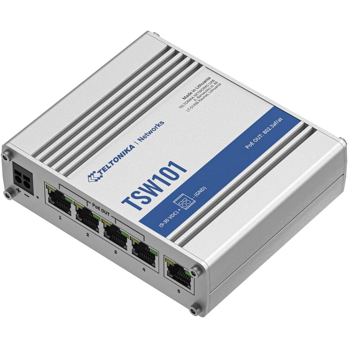 Teltonika TSW101 Gigabit Ethernet (10/100/1000) Connexion Ethernet, supportant l'alimentation via ce port (PoE) Métalli - NLMAX