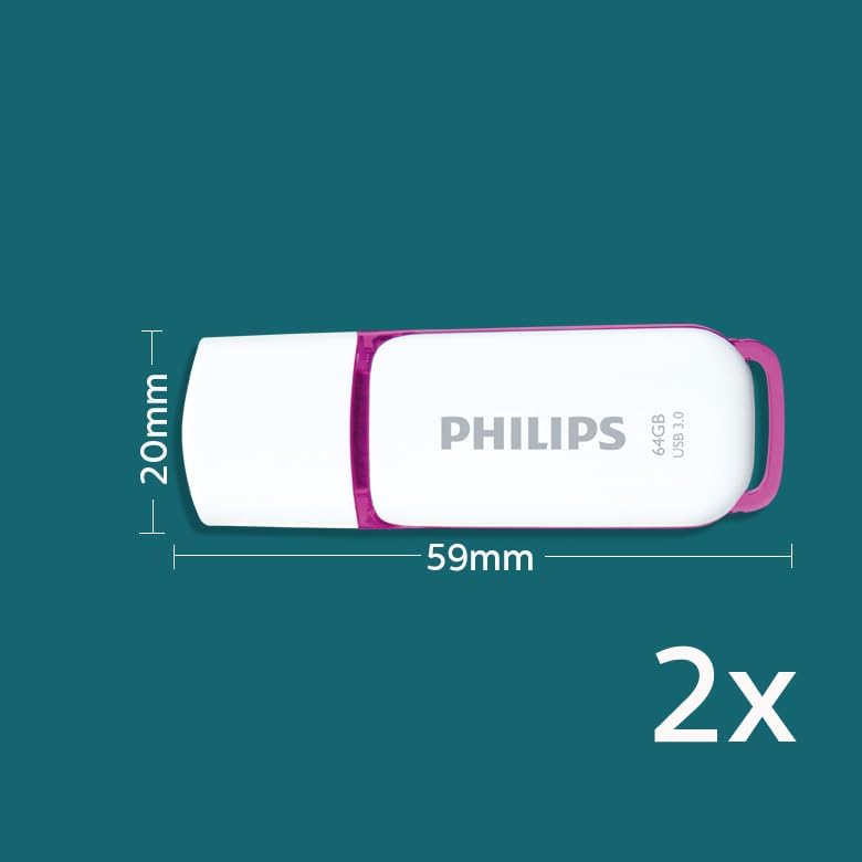 Philips Snow Edition Super Speed 3.0 USB flash drive 8 GB voor PC, laptop, computer, leessnelheid tot 100 MB/s