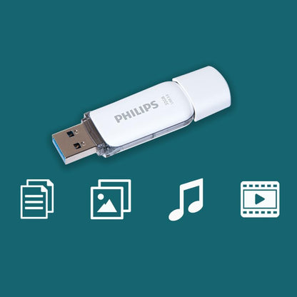 Philips Snow Edition Super Speed 3.0 USB Flash Drive 2x 32GB for PC, Laptop, Computer, Reading Speed up to 100MB/s