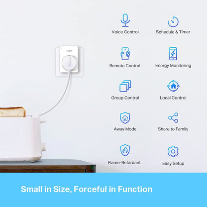 TP-link Tapo Smart WiFi-stopcontact Tapo P110 met energieverbruiksregeling, smart home Alexa-stopcontact, werkt met Alexa, Google Home, spraakbesturing, toegang op afstand, geen hub nodig 4-pack, Wit