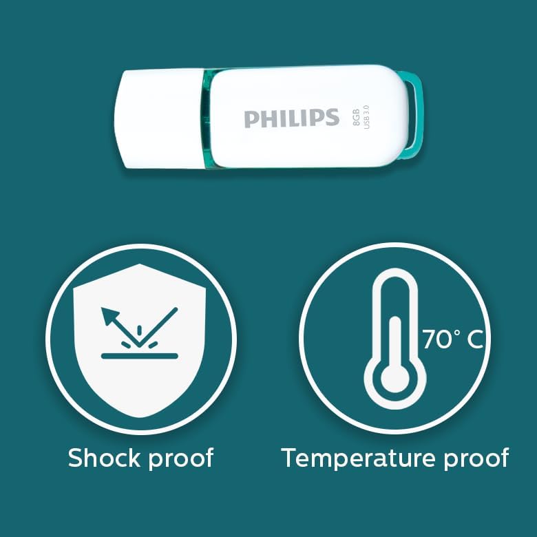 Philips Snow Edition Super Speed 3.0 USB flash drive 8 GB voor PC, laptop, computer, leessnelheid tot 100 MB/s