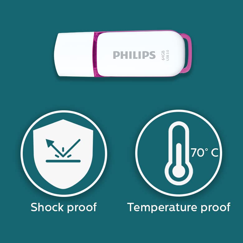 Philips Snow Edition Super Speed 3.0 USB flash drive 64 GB voor PC, laptop, computer, leessnelheid tot 100 MB/s