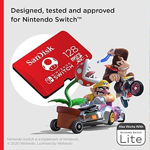 SanDisk MicroSDXC-Kaart Voor Nintendo Switch 128 GB (V30, U3, C10, A1, Leessnelheden Tot 100 MB/s, Van Meerdere Games)