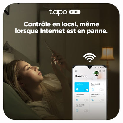 TP-link Tapo Smart WiFi-stopcontact Tapo P110 met energieverbruiksregeling, smart home Alexa-stopcontact, werkt met Alexa, Google Home, spraakbesturing, toegang op afstand, geen hub nodig 2 pack