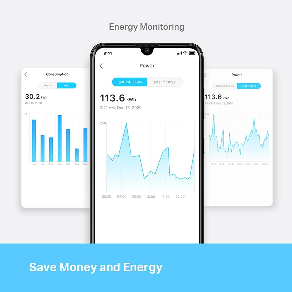 TP-link Tapo Smart WiFi-stopcontact Tapo P110 met energieverbruiksregeling, smart home Alexa-stopcontact, werkt met Alexa, Google Home, spraakbesturing, toegang op afstand, geen hub nodig 4-pack, Wit