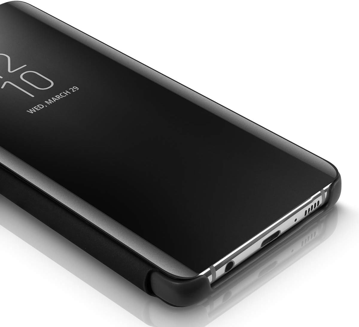 Protective Case for Samsung Galaxy S10 Plus, Flip Case Clear View Cover Flip Case (Black)