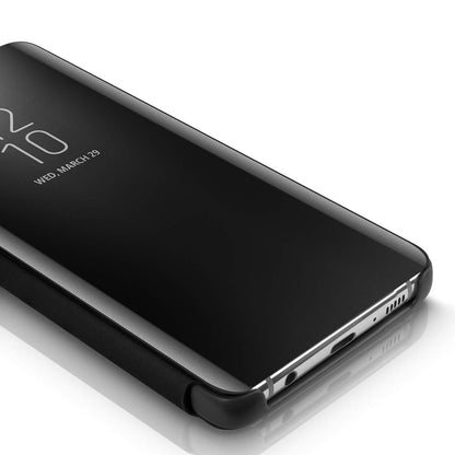 Protective Case for Samsung Galaxy S10 Plus, Flip Case Clear View Cover Flip Case (Black)