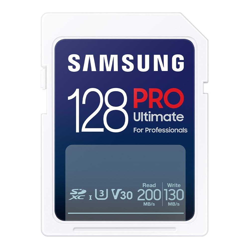 Samsung PRO Ultimate met kaartlezer – SD kaart 128 GB – 200 & 130 MB/s – Geheugenkaart camera