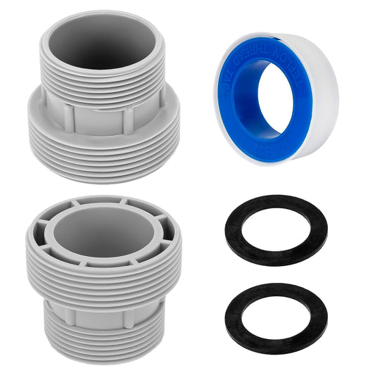 2-Piece Adapter Set for Pool Hose with 1 Band, Adapter for Pool Filter Pump Made of Plastic, 60 mm, 47 mm, Filter Hose for Intex 4560 58254