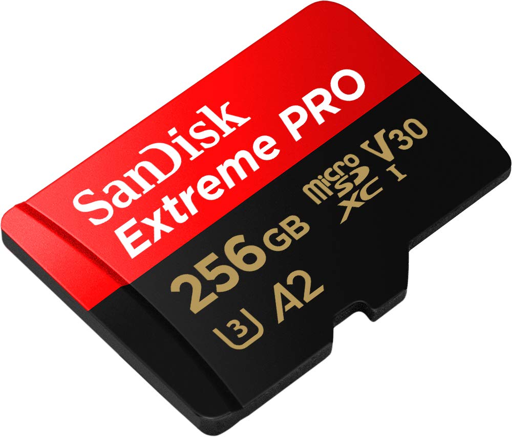 SanDisk Extreme PRO 256 GB MicroSDXC UHS‐I‐Kaart Met SD-Adapter (A2 App Performance, 2 Jaar RescuePRO Deluxe Software, Leessnelheden Tot 200 MB/s, Class 10, UHS-I, U3, V30, 30 Jaar Garantie) Zwart