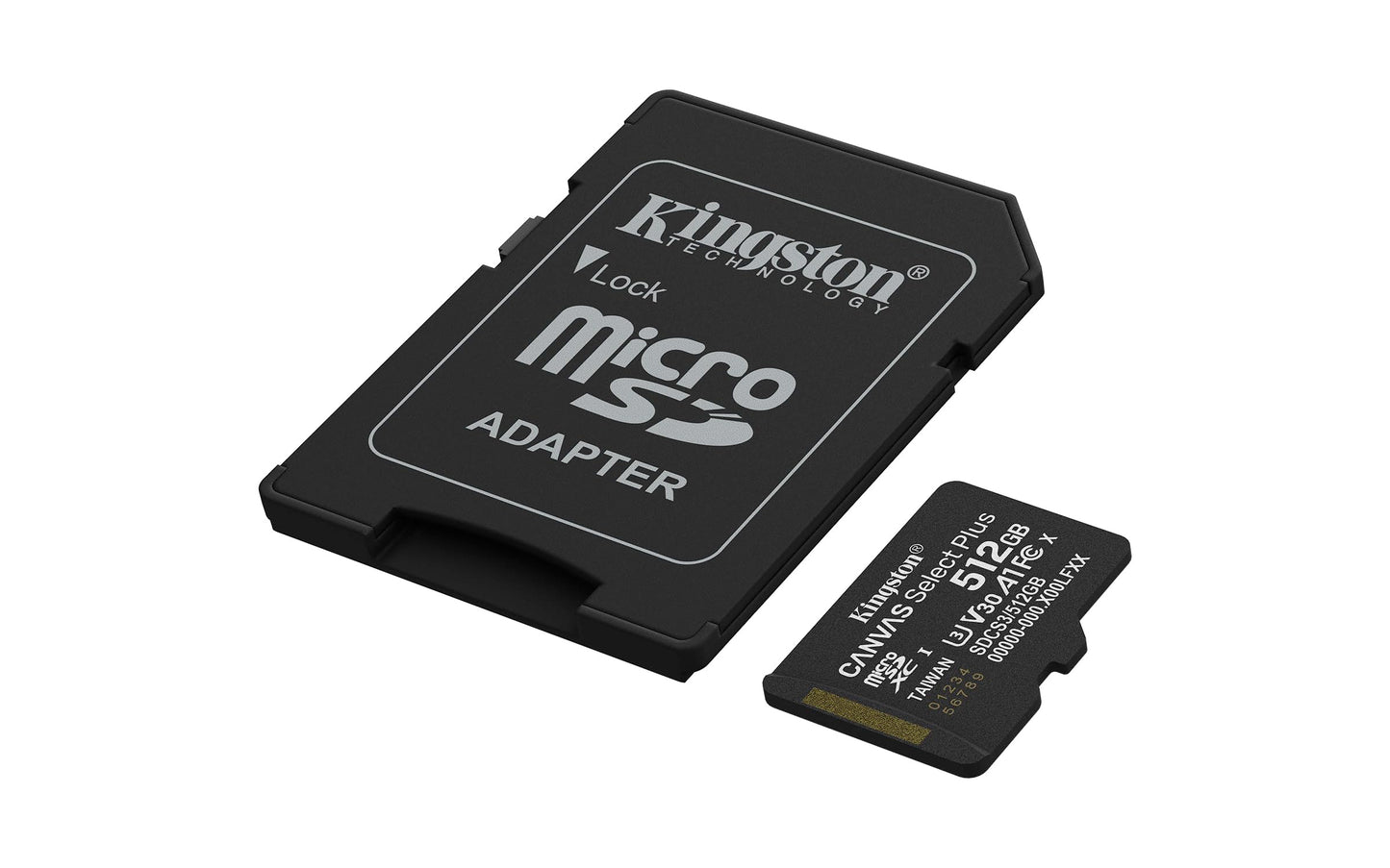 Kingston Canvas Select Plus microSD Geheugenkaart 512GB microSDXC Gen3 150MB/s A1 kaart + adapter - SDCS3/512GB
