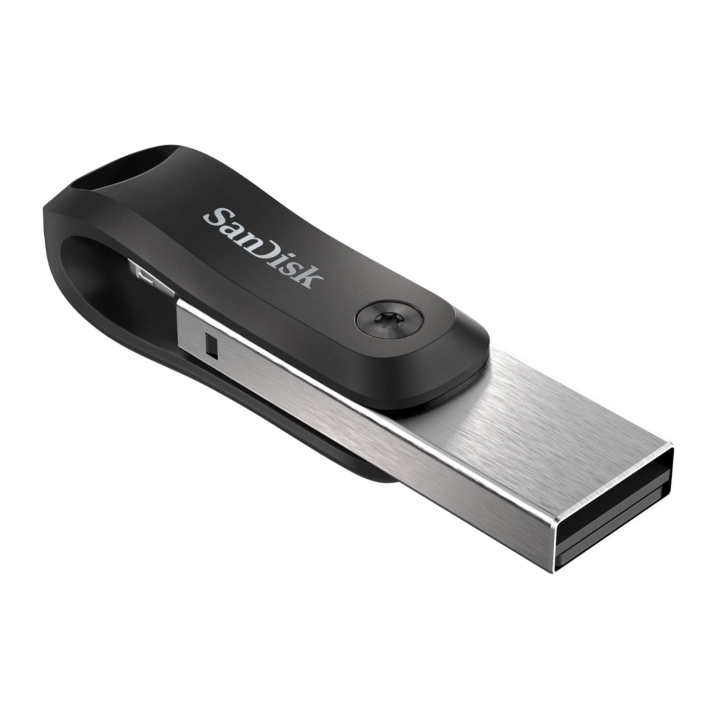 SanDisk IXpand Flashdrive Go 128 GB (USB 3.0 Poort, Wachtwoordbeveiliging, Sleutelring, Voor IPhone/IPad, PC En Mac) Zwart