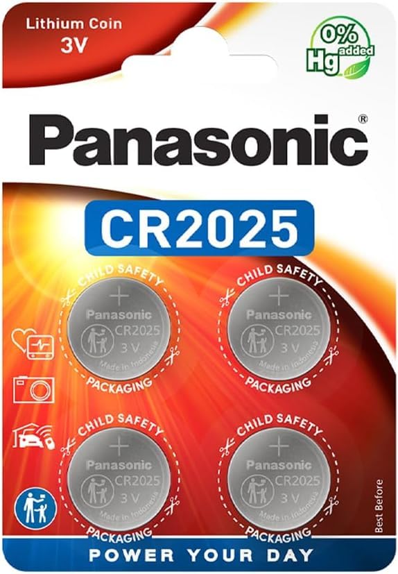 Panasonic lithium button cell CR2025. 48er Pack
