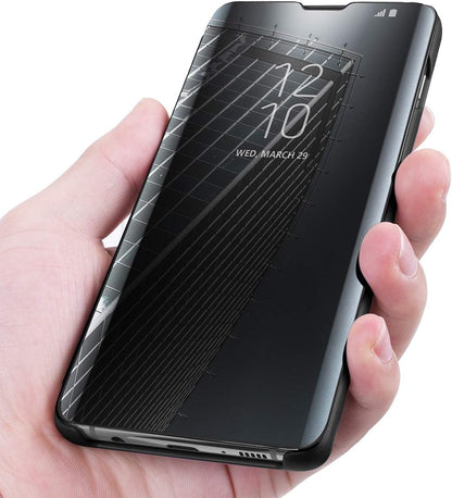 Protective Case for Samsung Galaxy S10 Plus, Flip Case Clear View Cover Flip Case (Black)