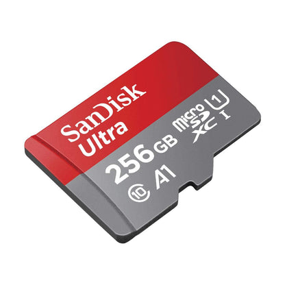 SanDisk Ultra microSDXC UHS-I memory card 256GB+adapter (for Android smartphones and tablets and MIL cameras, A1, C10, U1, 120MB/s transfer)