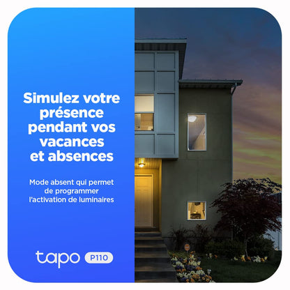 TP-link Tapo Smart WiFi-stopcontact Tapo P110 met energieverbruiksregeling, smart home Alexa-stopcontact, werkt met Alexa, Google Home, spraakbesturing, toegang op afstand, geen hub nodig 2 pack