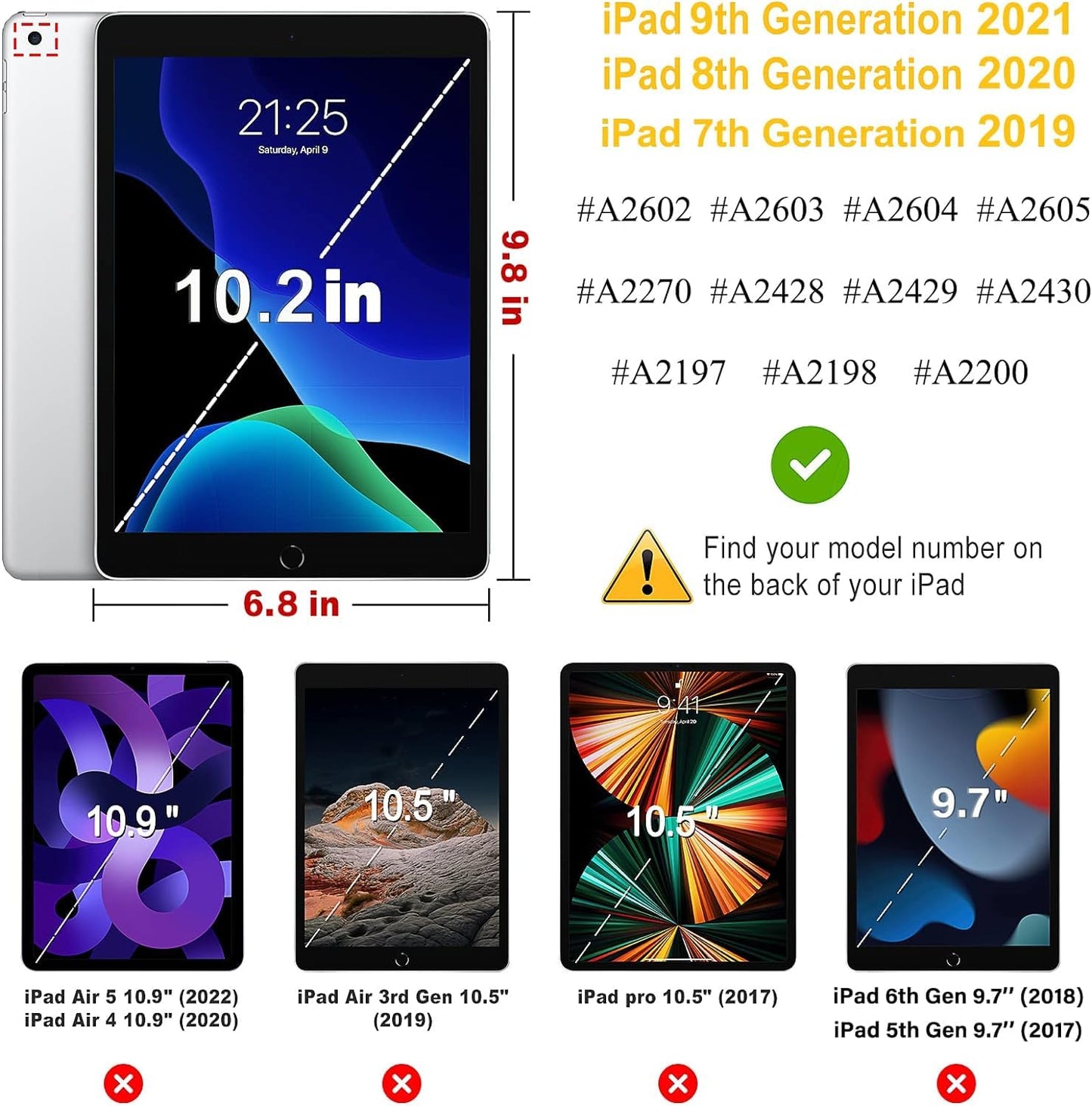 Rotating Case for 10.2 Inch (9th/8th/7th Generation, 2021/2020/2019), 360 Degree Rotation Stand Flip Cover, Auto Wake/Sleep for Apple iPad 10.2 (Red New)