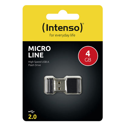 Intenso Micro Line USB 2.0-flashdrive van 4 GB, zwart