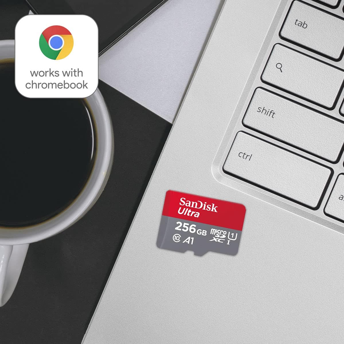 SanDisk Ultra MicroSDXC For Chromebook UHS-I Card 64GB + SD Adapter (For Smartphones And Tablets, A1, Class 10, U1, Full HD Videos, Up to 140MB/s Read Speed, 10-Year Limited Warranty)