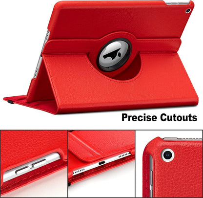 Rotating Case for 10.2 Inch (9th/8th/7th Generation, 2021/2020/2019), 360 Degree Rotation Stand Flip Cover, Auto Wake/Sleep for Apple iPad 10.2 (Red New)