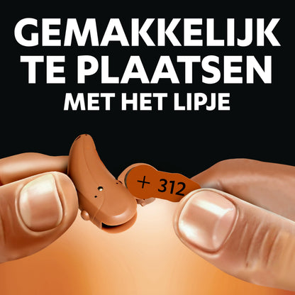 Duracell -batteries for hearing aids size 312 (60 pieces) up to 50% extra life, easy to use, 100% recyclable packaging