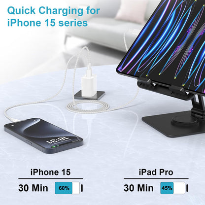 USB C to USB C Charging Cable 1M 2Pack, 60W Nylon Braided USB C to C Cable Original Fast Charge Type C Data Cable for Apple iPhone 16 15 Pro Plus Pro Max, Samsung Galaxy S24 S23, iPad Pro