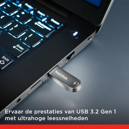SanDisk Ultra Luxury USB 3.2 Flash Drive 256GB (USB 3.0 Gen 1, Read Speeds Up to 400MB/s, Password Protection, RescuePRO Deluxe Software)