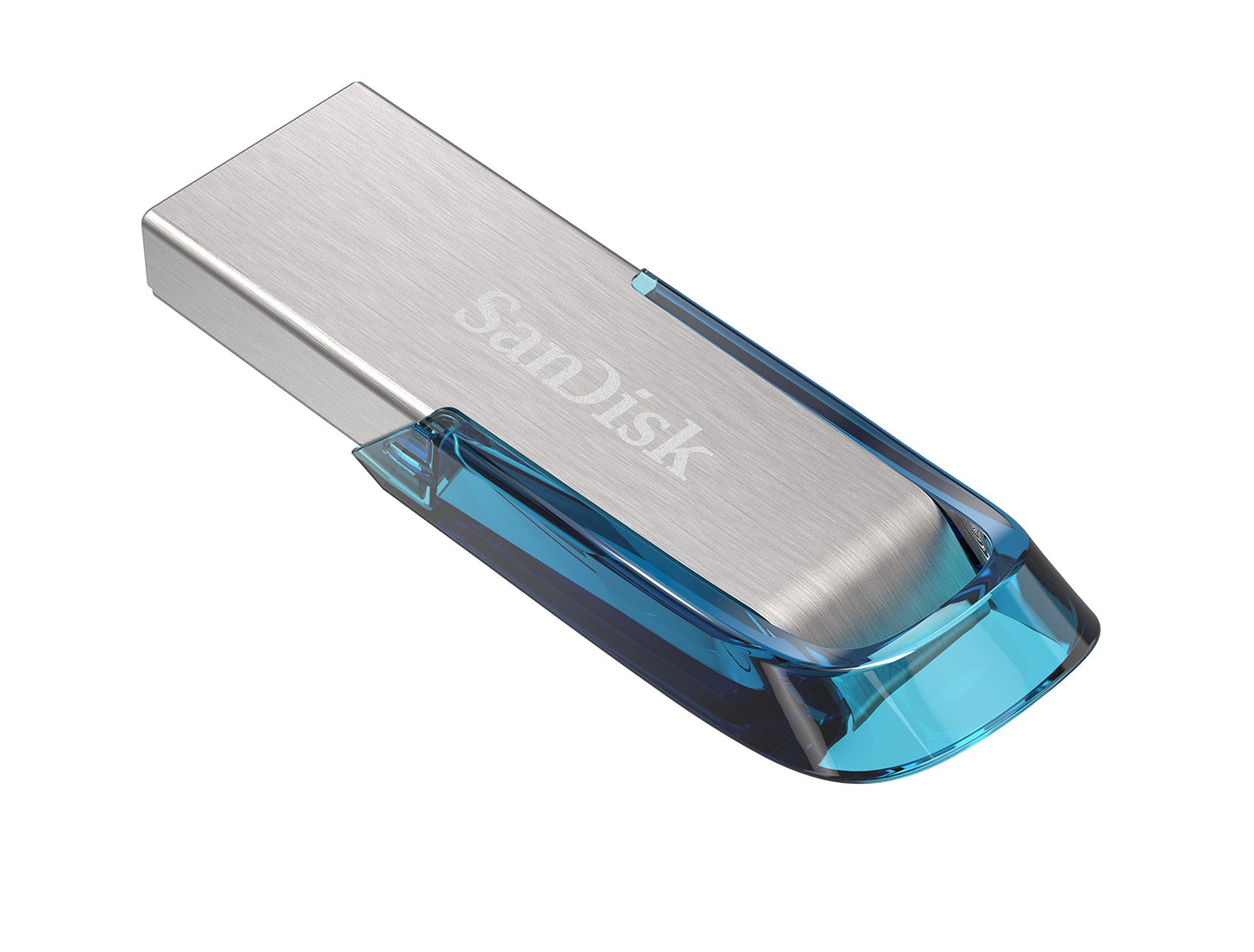 SanDisk Ultra Flair USB 3.0 Flash Drive 64 GB (Robuuste En Stijlvolle Metalen Behuizing, Wachtwoordbeveiliging, 150 MB/s Lezen) Blauw