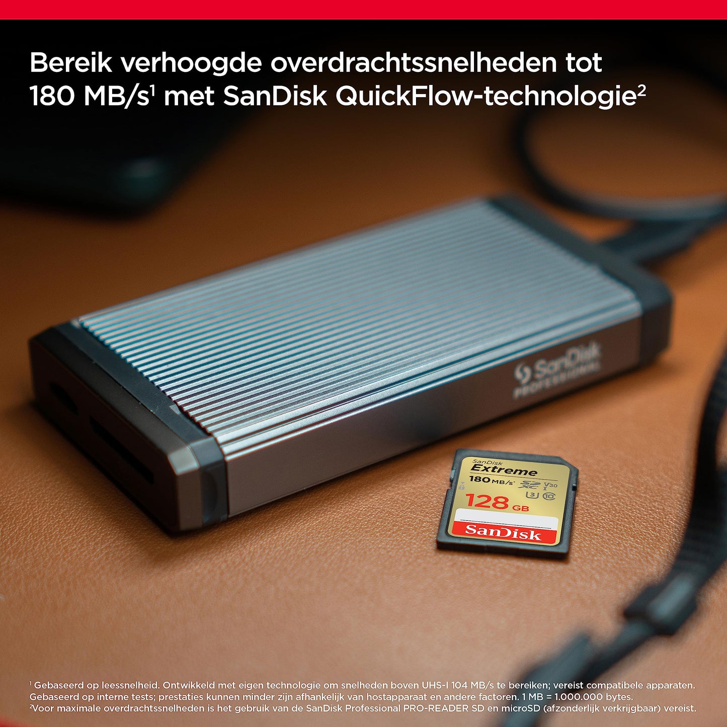 SanDisk Extreme SDXC UHS‐I‐Kaart 128 GB (RescuePRO Deluxe Software, Leessnelheden tot 180 MB/s, 4K UHD, Class 10, UHS-I, U3, V30) Goud