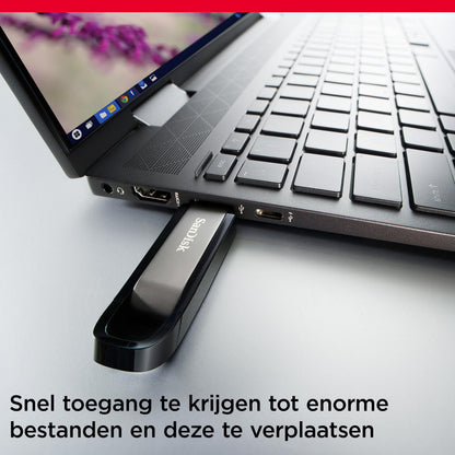 SanDisk Extreme Go USB Drive 256GB (Rugged Metal Design, RescuePRO Deluxe, SecureAcess Software, Read Speeds Up to 400MB/s, Write Speeds Up to 240MB/s)