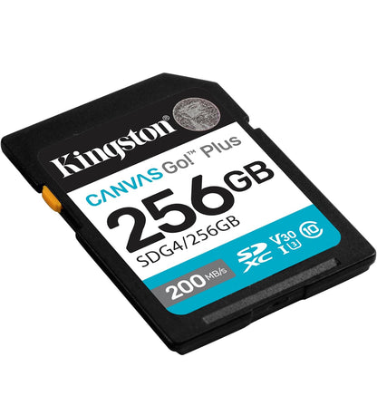 Kingston SDG4/256 GB SD-kaart (256 GB SDXC Canvas Go Plus U3 V30)