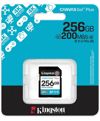 Kingston SDG4/256 GB SD-kaart (256 GB SDXC Canvas Go Plus U3 V30)