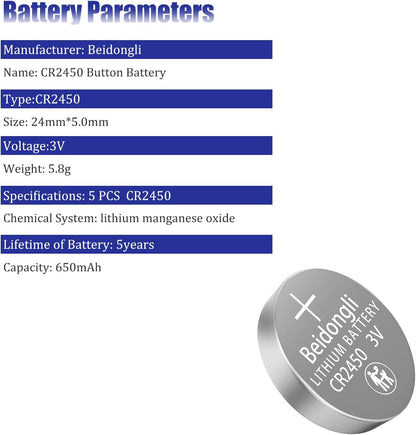 CR2450 3 V Lithium knoopcellen CR 2450 batterijen 40 stuks (CR2450 - 8 - 40) - NLMAX