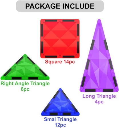 Desire Deluxe Magnetische bouwstenen tegels Montessori kinderspeelgoed voor jongens en meisjes - educatieve constructieset cadeau - verjaardag, voor 3 - 8 jaar (37st). - NLMAX