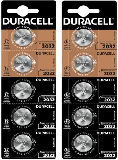 Duracell CR2032 Lithiumbatterijen, 10 stuks (2 blisterverpakkingen van 5 batterijen) - NLMAX